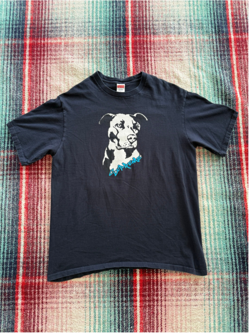 Supreme Navy Pitbull Tee L